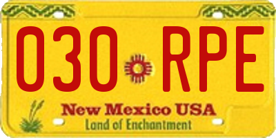 NM license plate 030RPE