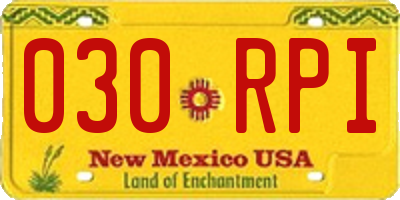 NM license plate 030RPI