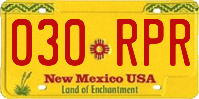 NM license plate 030RPR