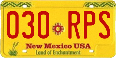 NM license plate 030RPS