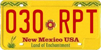 NM license plate 030RPT