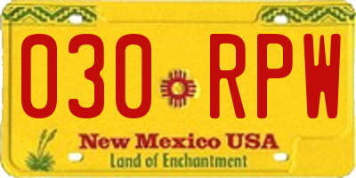 NM license plate 030RPW