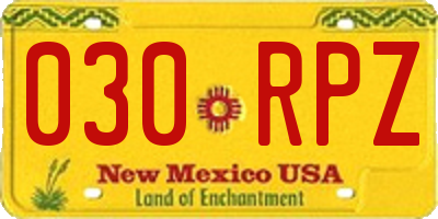 NM license plate 030RPZ