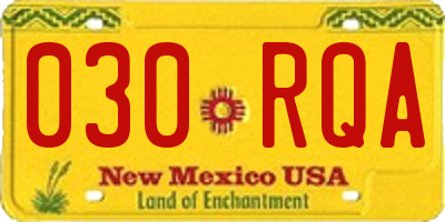 NM license plate 030RQA