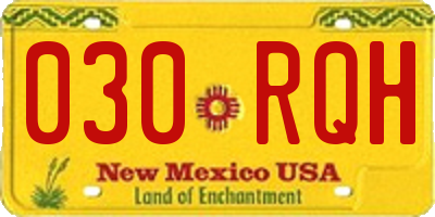 NM license plate 030RQH