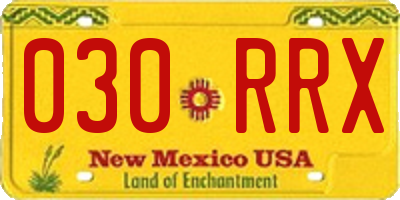 NM license plate 030RRX