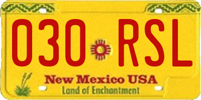 NM license plate 030RSL