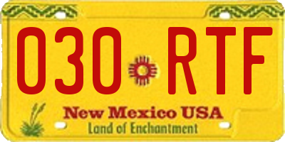 NM license plate 030RTF