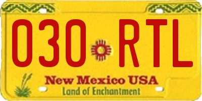 NM license plate 030RTL