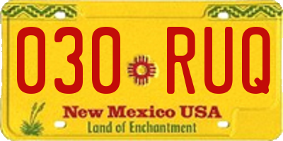 NM license plate 030RUQ