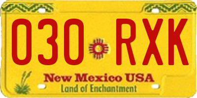NM license plate 030RXK