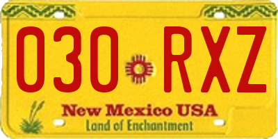 NM license plate 030RXZ