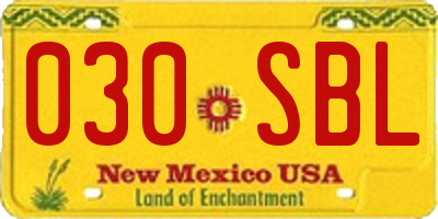 NM license plate 030SBL