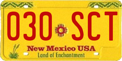 NM license plate 030SCT