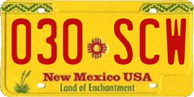 NM license plate 030SCW