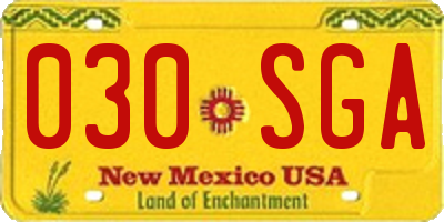 NM license plate 030SGA