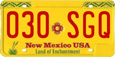 NM license plate 030SGQ