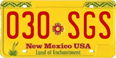 NM license plate 030SGS