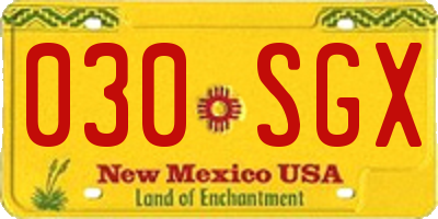 NM license plate 030SGX
