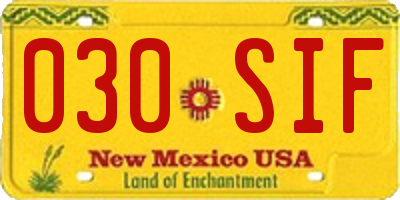 NM license plate 030SIF