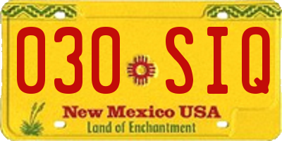 NM license plate 030SIQ