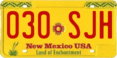 NM license plate 030SJH