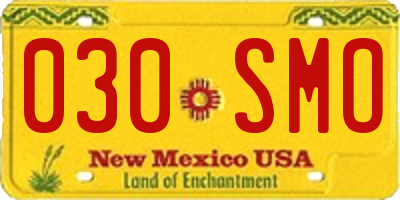 NM license plate 030SMO
