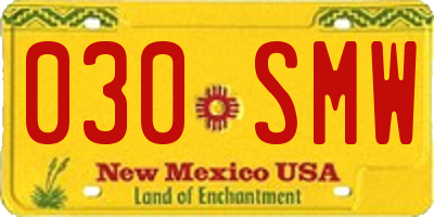 NM license plate 030SMW