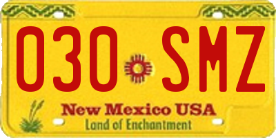 NM license plate 030SMZ