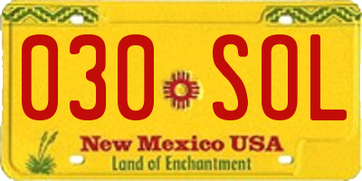 NM license plate 030SOL