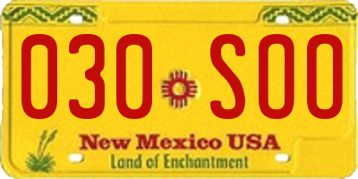 NM license plate 030SOO