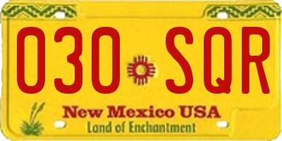 NM license plate 030SQR