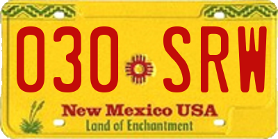 NM license plate 030SRW