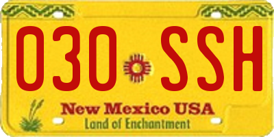 NM license plate 030SSH