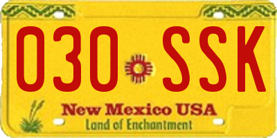 NM license plate 030SSK