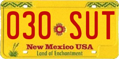 NM license plate 030SUT
