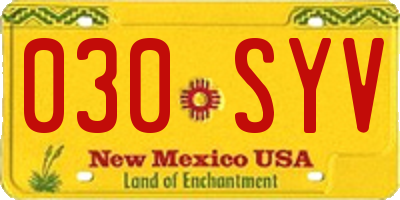 NM license plate 030SYV