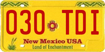 NM license plate 030TDI