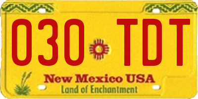 NM license plate 030TDT