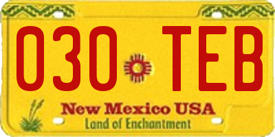NM license plate 030TEB