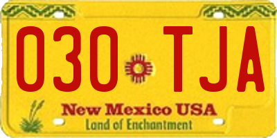 NM license plate 030TJA