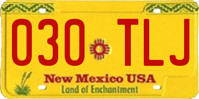 NM license plate 030TLJ