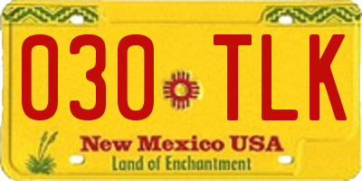 NM license plate 030TLK