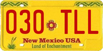 NM license plate 030TLL