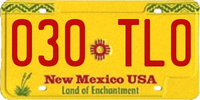 NM license plate 030TLO