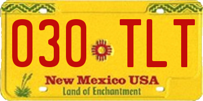 NM license plate 030TLT