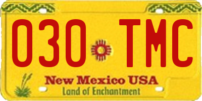 NM license plate 030TMC