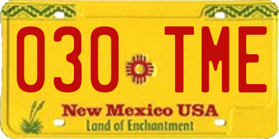 NM license plate 030TME