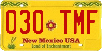 NM license plate 030TMF