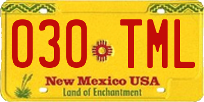 NM license plate 030TML